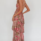 Veda Strappy Back Maxi Dress Roses Blush