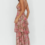 Veda Strappy Back Maxi Dress Roses Blush