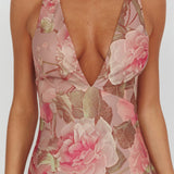 Veda Strappy Back Maxi Dress Roses Blush