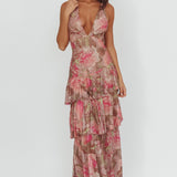 Veda Strappy Back Maxi Dress Roses Blush