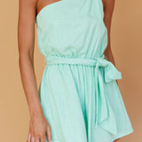 Summer Lover One-Shoulder Romper Mint