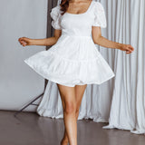 Marirose Tied Back A-Line Mini Dress White