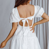 Marirose Tied Back A-Line Mini Dress White