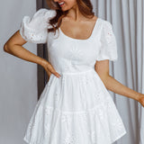 Marirose Tied Back A-Line Mini Dress White