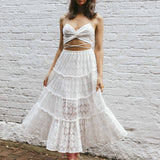 In Luck Cut-Out Waist Midi Dress White