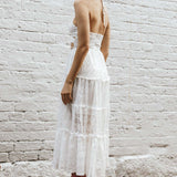 In Luck Cut-Out Waist Midi Dress White