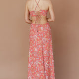 Amorcito Cut-Out Waist Midi Dress Floral Red