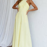 Stars Align Halterneck Jumpsuit Lemon
