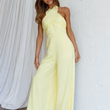 Stars Align Halterneck Jumpsuit Lemon