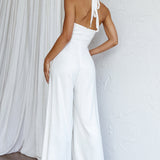 Stars Align Halterneck Jumpsuit White