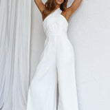 Stars Align Halterneck Jumpsuit White