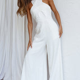 Stars Align Halterneck Jumpsuit White