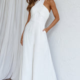 Stars Align Halterneck Jumpsuit White