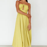 Maravilhosa Keyhole Halter Midi Dress Lime