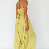 Maravilhosa Keyhole Halter Midi Dress Lime