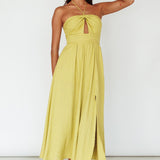 Maravilhosa Keyhole Halter Midi Dress Lime