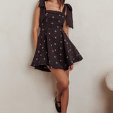 Jeanie Tied Shoulder Mini Dress Black