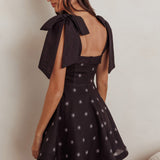 Jeanie Tied Shoulder Mini Dress Black