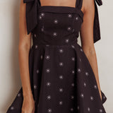 Jeanie Tied Shoulder Mini Dress Black