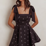 Jeanie Tied Shoulder Mini Dress Black