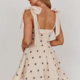 Jeanie Tied Shoulder Mini Dress Oat