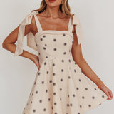 Jeanie Tied Shoulder Mini Dress Oat