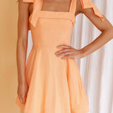 Jeanie Bow Shoulder Mini Dress Orange