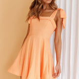 Jeanie Bow Shoulder Mini Dress Orange