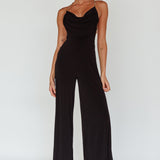 Emanuella Chain Strap Jumpsuit Black