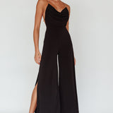 Emanuella Chain Strap Jumpsuit Black