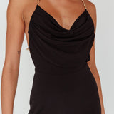 Emanuella Chain Strap Jumpsuit Black