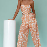 Randi Wide Leg Pants Leaf Print Mango