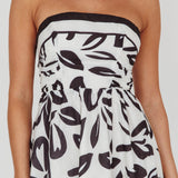 Randi Tie-Back Maxi Dress Leaf Print Beige