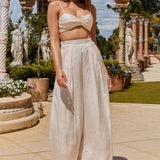 Tammi Tied Back Crop Top Oyster