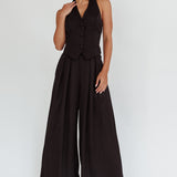 Tammi Halter Vest Top Black