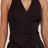 Tammi Halter Vest Top Black