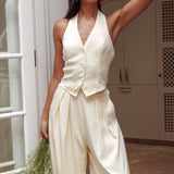 Tammi Halter Vest Top Butter