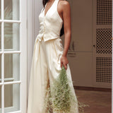 Tammi Halter Vest Top Butter