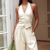 Tammi Halter Vest Top Butter