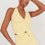 Tammi Halter Vest Top Lemon
