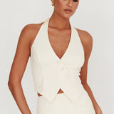 Tammi Halter Vest Top Oyster