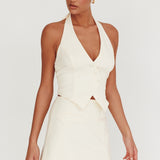 Tammi Halter Vest Top Oyster