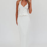Tammi Faux Pocket Maxi Skirt Off White