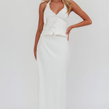 Tammi Faux Pocket Maxi Skirt Off White