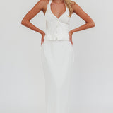 Tammi Faux Pocket Maxi Skirt Off White