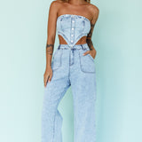 Uptown Wide Leg Pants Denim