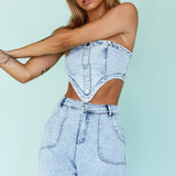 Uptown Wide Leg Pants Denim
