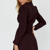 Miracle Button Front Pintuck Mini Dress Black