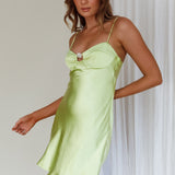 Get Flirty Rhinestone Accent Mini Dress Apple