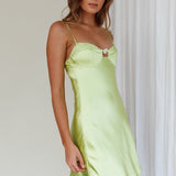Get Flirty Rhinestone Accent Mini Dress Apple